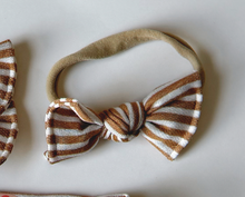 nutmeg mini stripe nylon headband for baby girl newborn