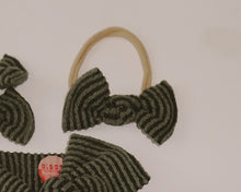 nylon headband bow baby girl pine green holiday 
