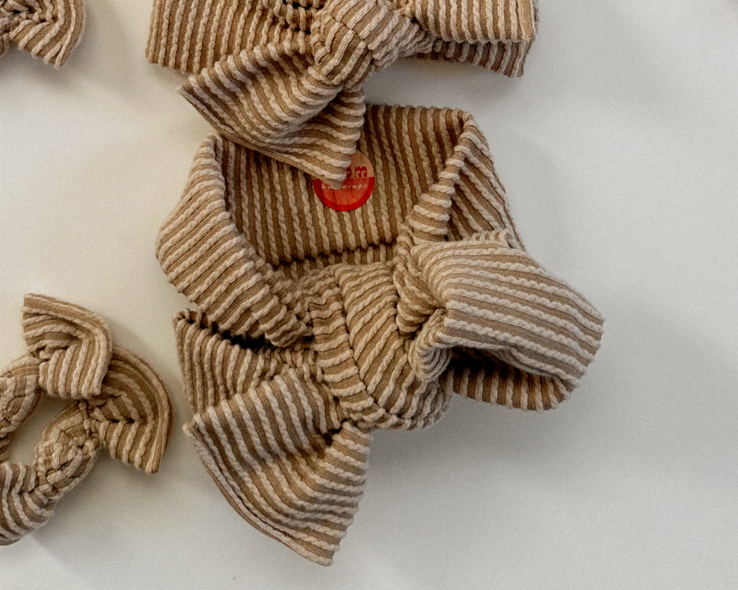 oversized Headwraps wavy ribbed bows baby girl