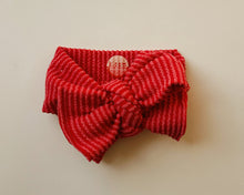 oversized red wavy ribbed bow for baby girl headband headwrap