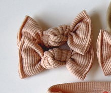 peach mini ribbed bloomclips piggy set bows for baby girl toddler