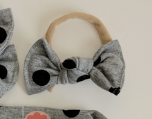 polka dot nylon bow for baby girl