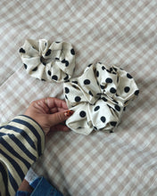 polka dot scrunchie black and white oversized and regular