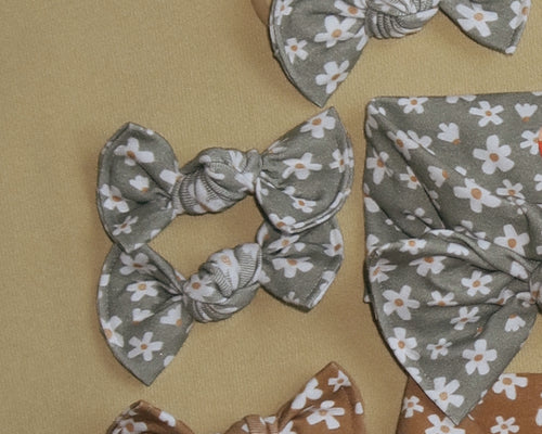 sea salt green blue bloom clips hair clips toddler baby bows