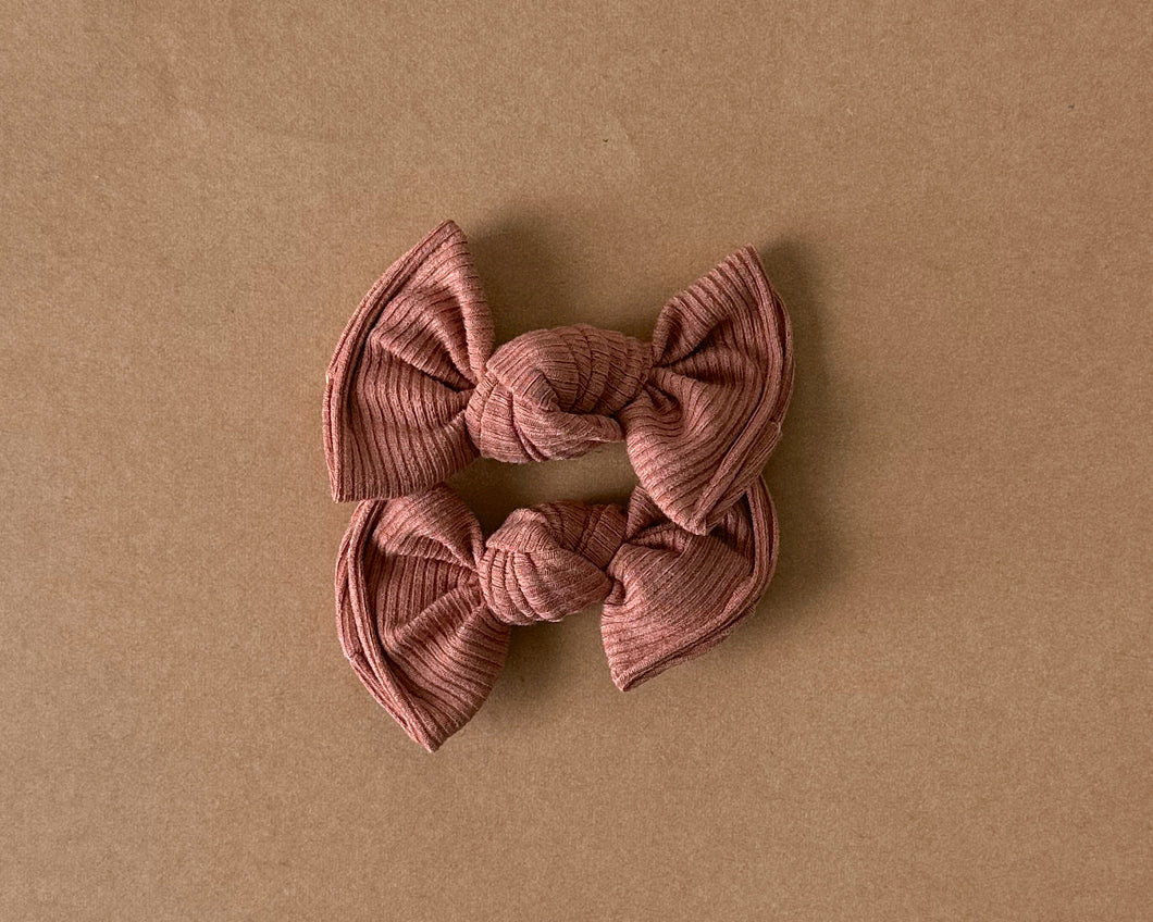 Dusty Pink Mini Ribbed BloomCLIPS set of 2