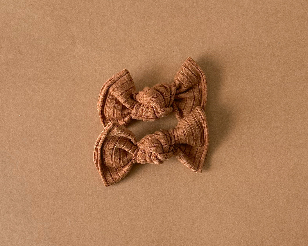 Caramel Wide Ribbed BloomCLIPS set of 2