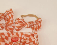 Orange Wavy Checker BloomCLIPS or Nylon Headband