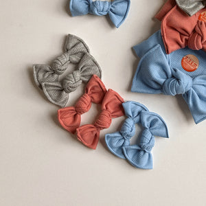 Mini Ribbed Bundle BloomCLIPS - Heather grey, clay and electric blue