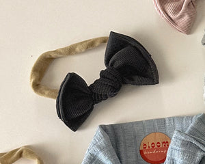 Charcoal Mini Ribbed BloomCLIPS or Nylon Headband
