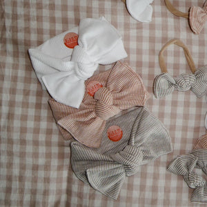 Classic Ribbed Neutral Headwrap Bundle - White, Nude and Stone