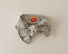 stone ribbed neutral bow headwrap