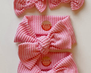 taffy wavy ribbed tie on headwrap bows
