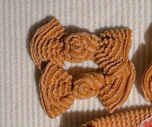 toasted pumpkin orange color wavy ribbed tie on headwrap bow for your baby girl