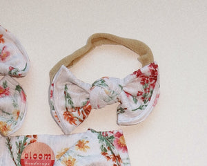 wildflower ribbed nylon headband bow