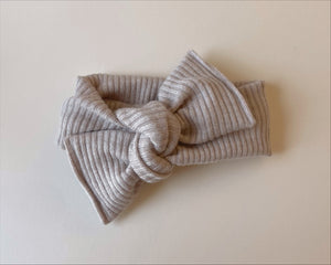 Oatmeal Ribbed Tie On Headwrap