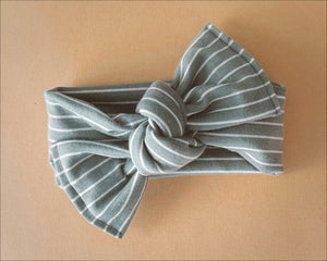 Slate Mini Stripe Tie On Headwrap