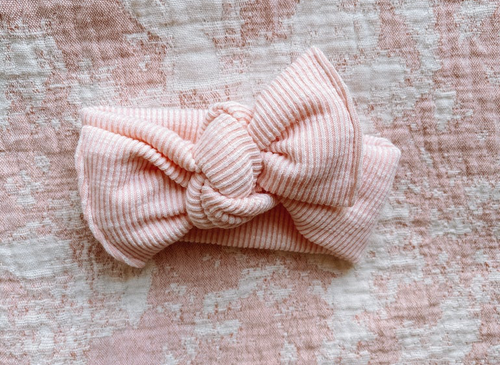 *RESTOCK* Blush Ribbed Tie On Headwrap