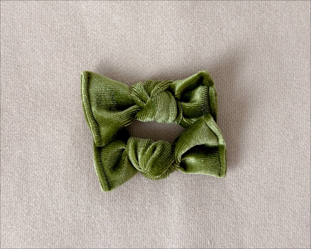 Olive Green Velvet BloomCLIPS set of 2