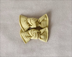 Muted Yellow Ribbed BloomCLIPS set of 2