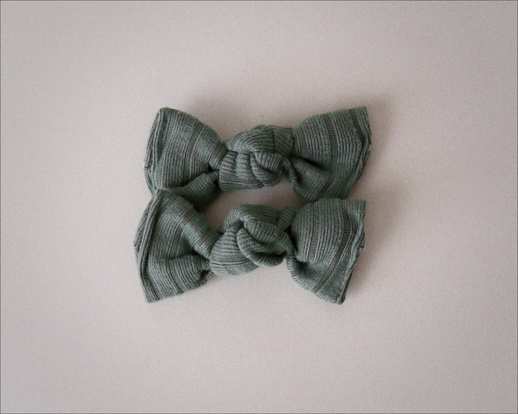Sage Ribbed BloomCLIPS set of 2