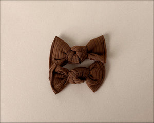 Chocolate Ribbed BloomCLIPS set of 2