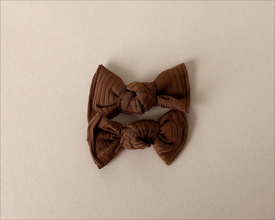 Chocolate Ribbed BloomCLIPS set of 2