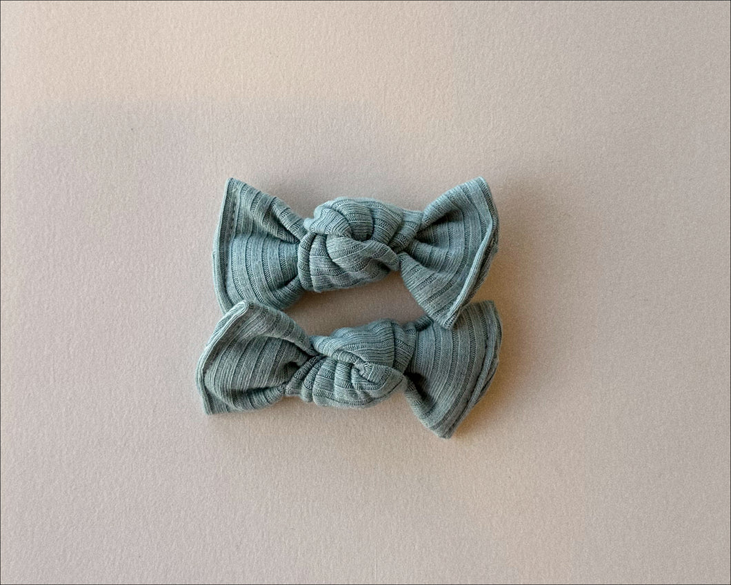 Robins Egg Blue Ribbed BloomCLIPS set of 2